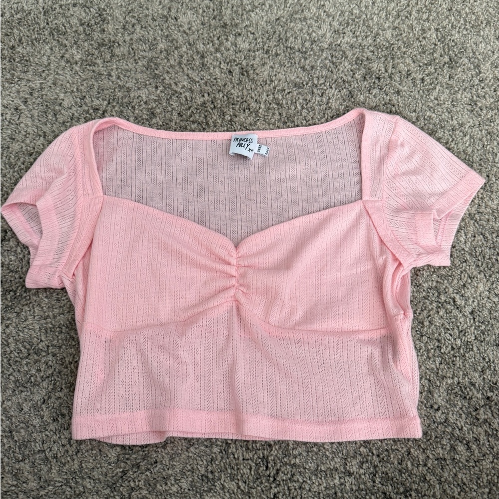 Princess Polly Light Pink Ruched Blouse